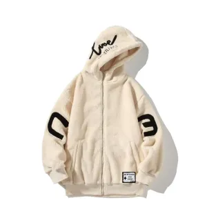 OOC' Casual Loose Sherpa Hooded Coat