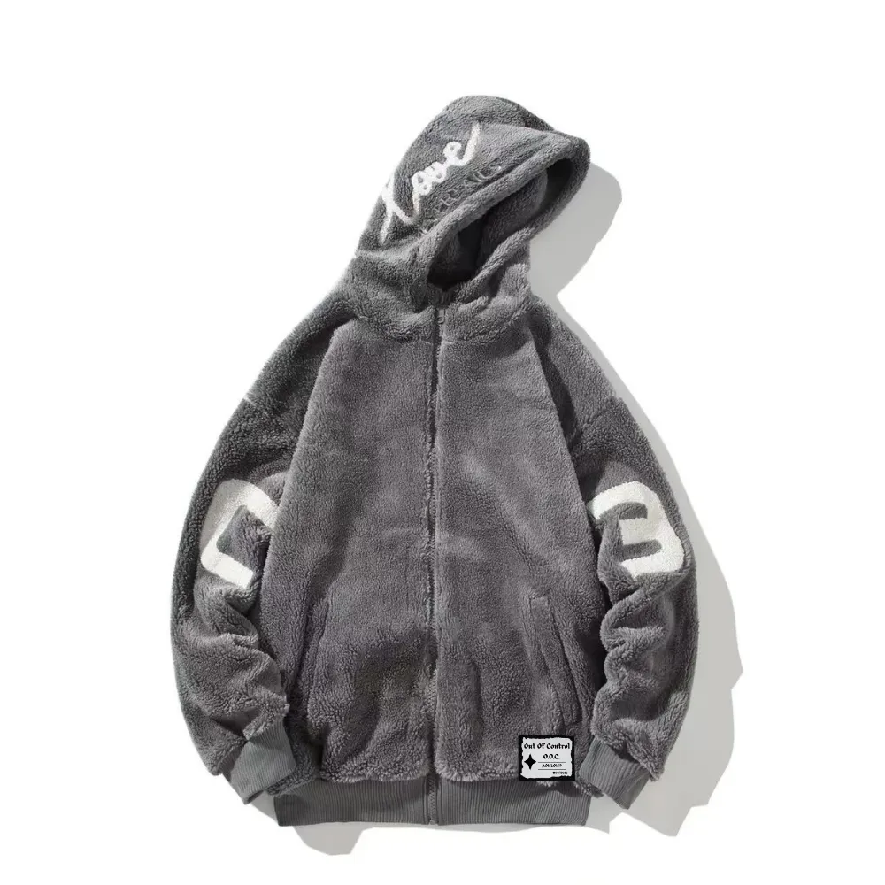 OOC' Casual Loose Sherpa Hooded Coat