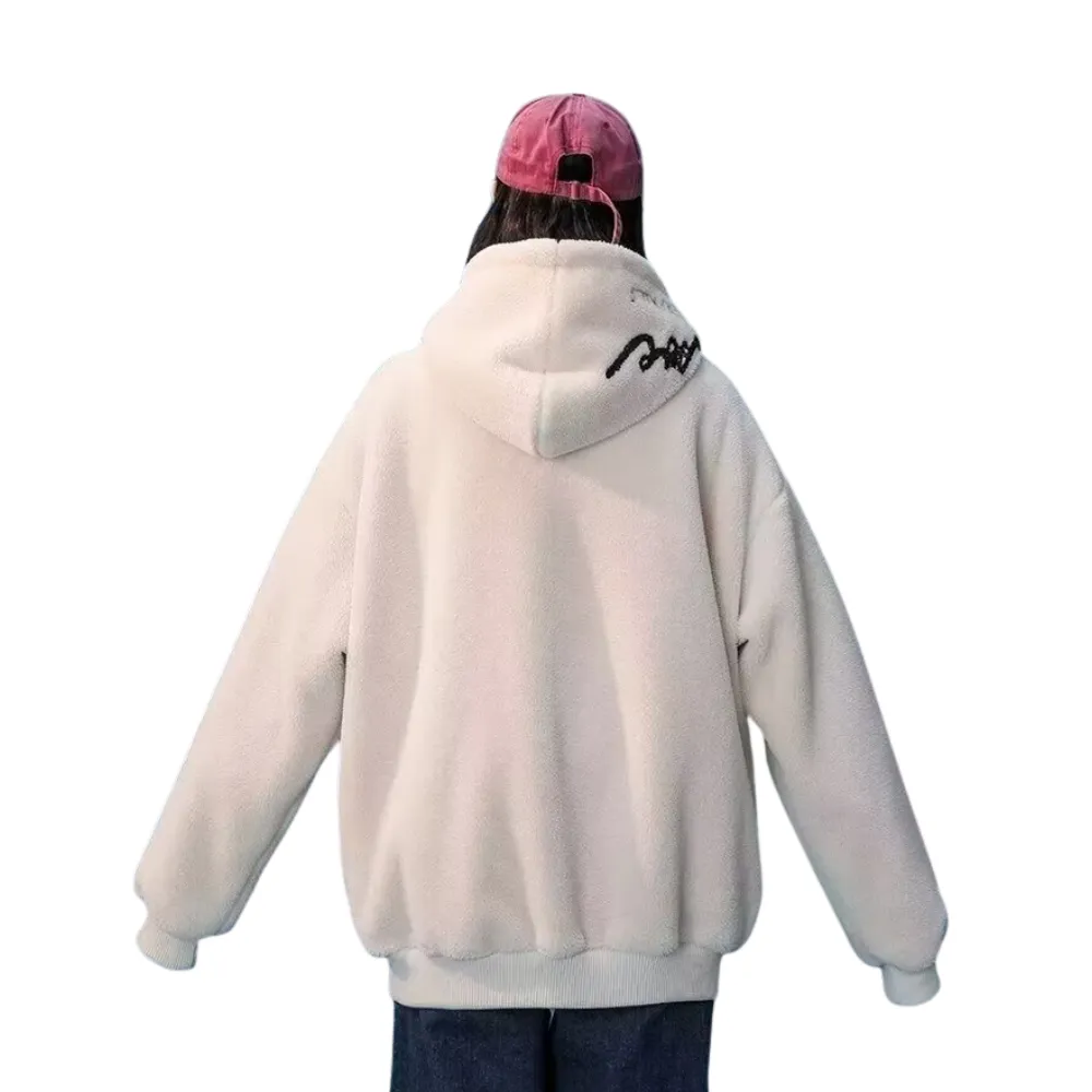 OOC' Casual Loose Sherpa Hooded Coat