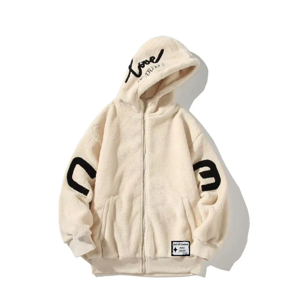OOC' Casual Loose Sherpa Hooded Coat
