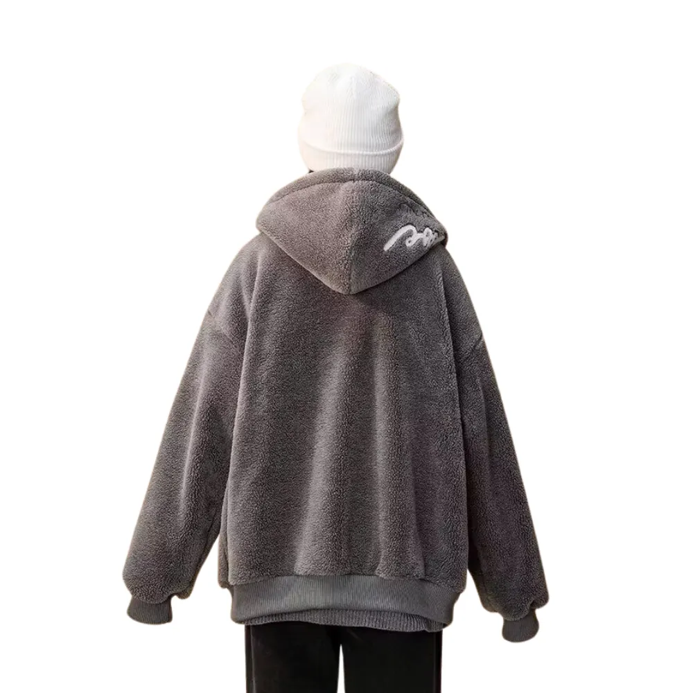 OOC' Casual Loose Sherpa Hooded Coat