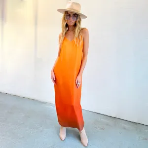 Orange Ombre Slip Dress
