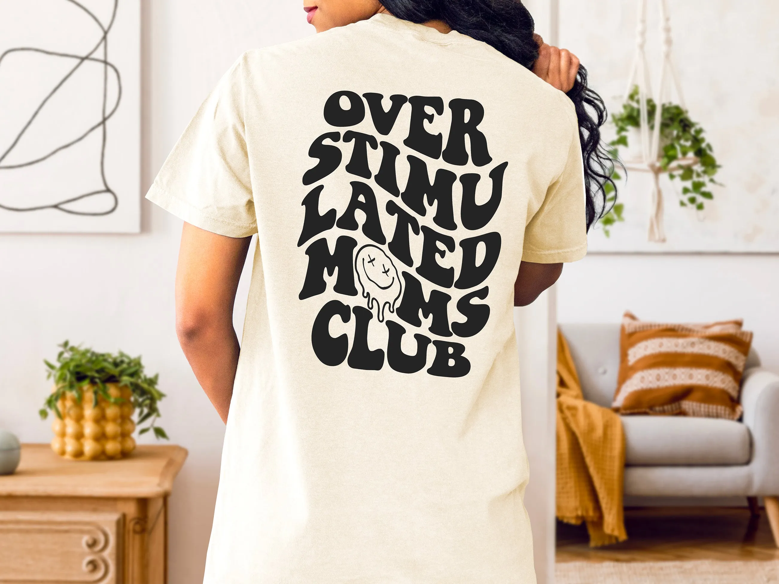 Overstimulated Moms Club - Comfort Colors Adult Tee | Black ink