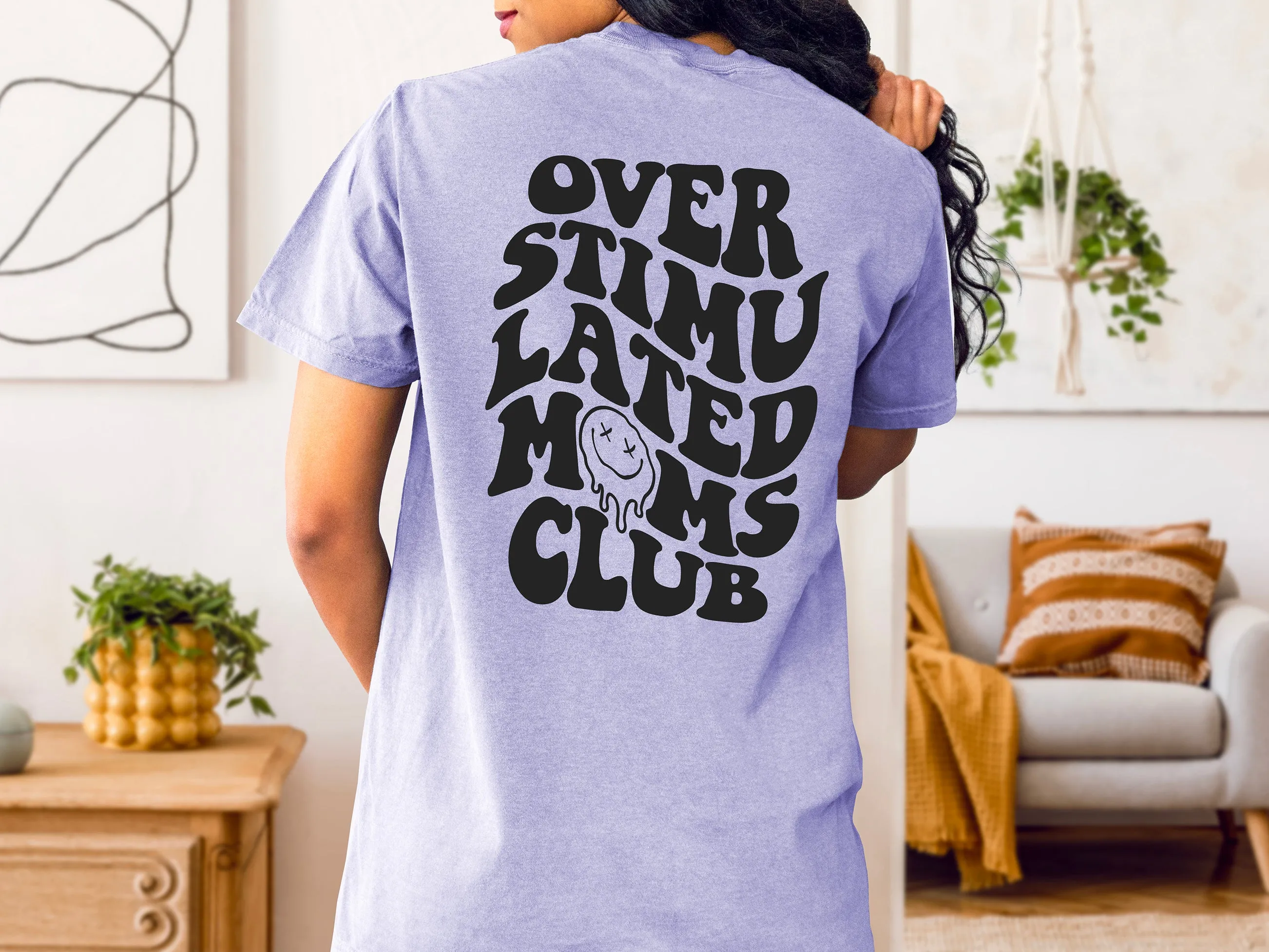 Overstimulated Moms Club - Comfort Colors Adult Tee | Black ink
