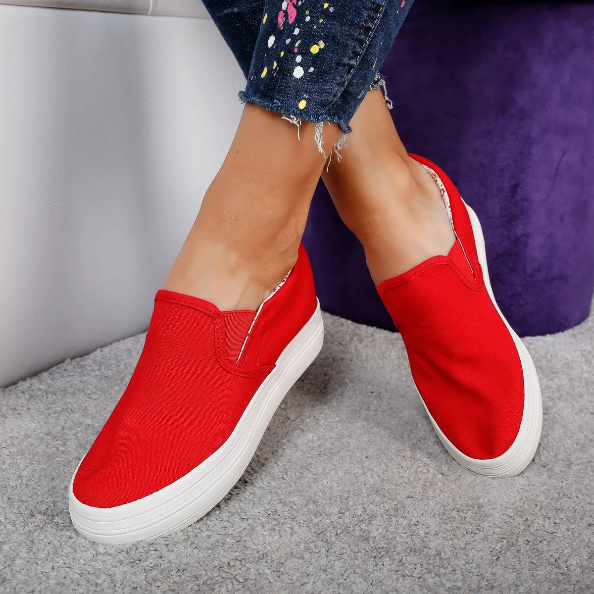Pantofi casual dama beatty rosii