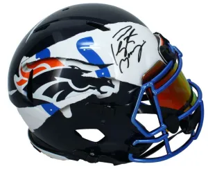 Peyton Manning Autographed Broncos / Colts ECC Ripped Speed Helmet Fanatics