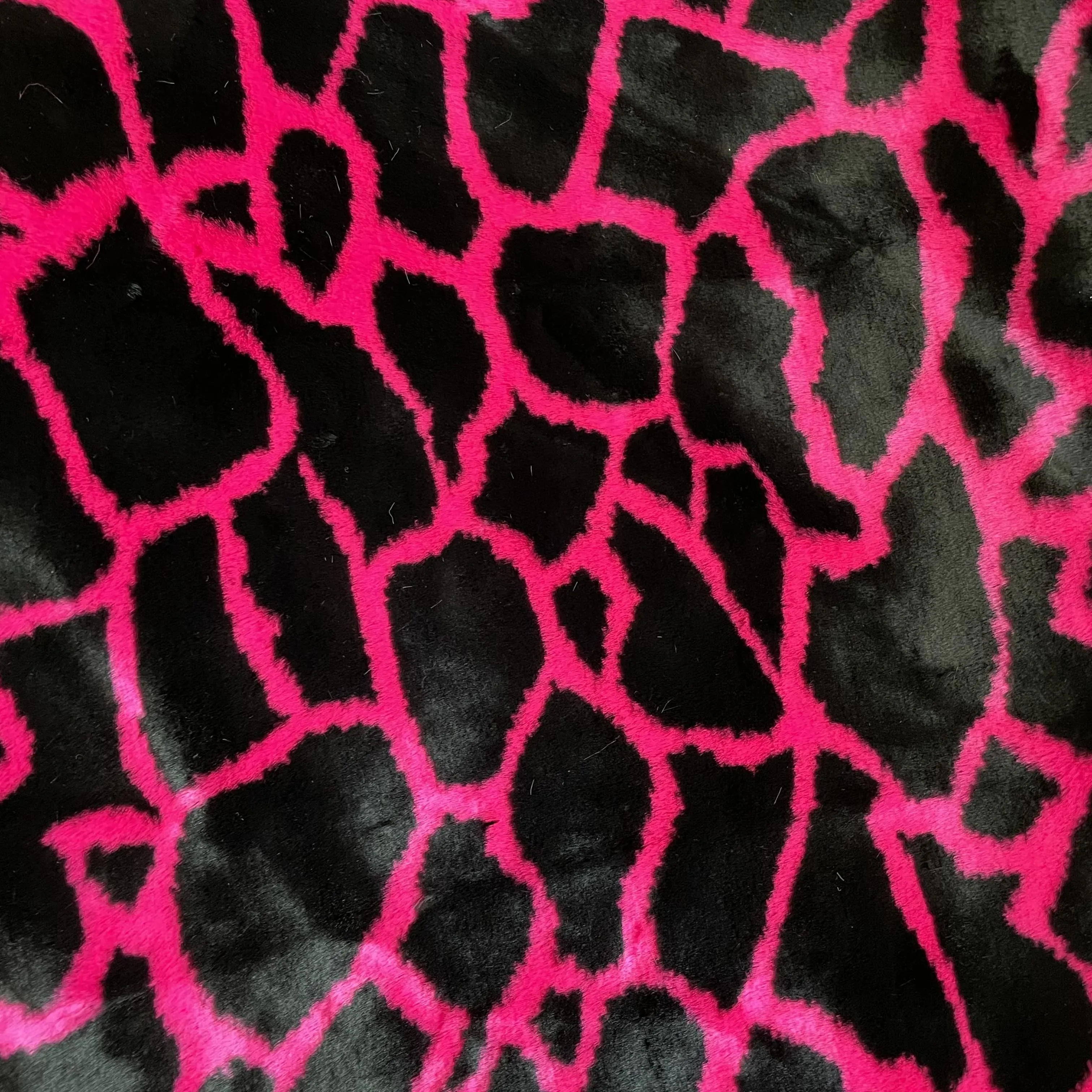 Plutus Pink Black Plush Faux Fur Luxury Throw Blanket
