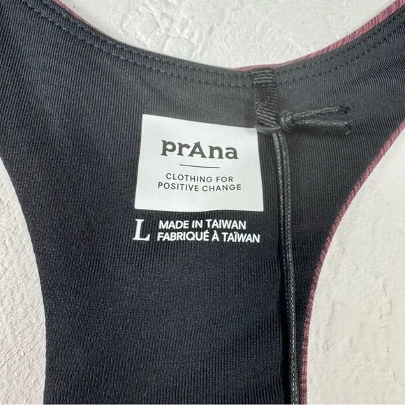 Prana Bra Kimble Sports Athletic Workout Flannel Heather Purple Pink Padded Knit