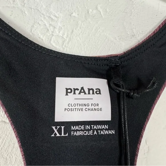 Prana Bra Kimble Sports Athletic Workout Flannel Heather Purple Pink Padded Knit