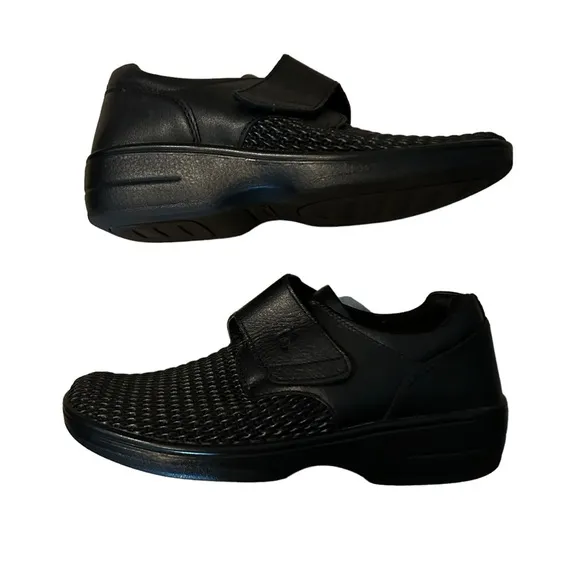 Propet Black Olivia Stretchable Diabetic Orthopedic Hook &amp; Loop Closure 6.5 Shoe