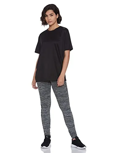Puma Women Active Logo Heather Tee Black Heath S