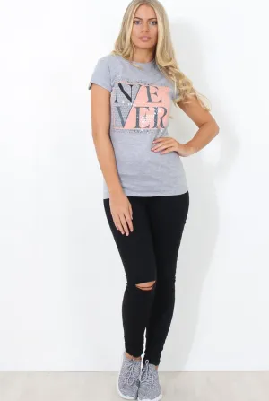 Remmi Grey Slogan Top