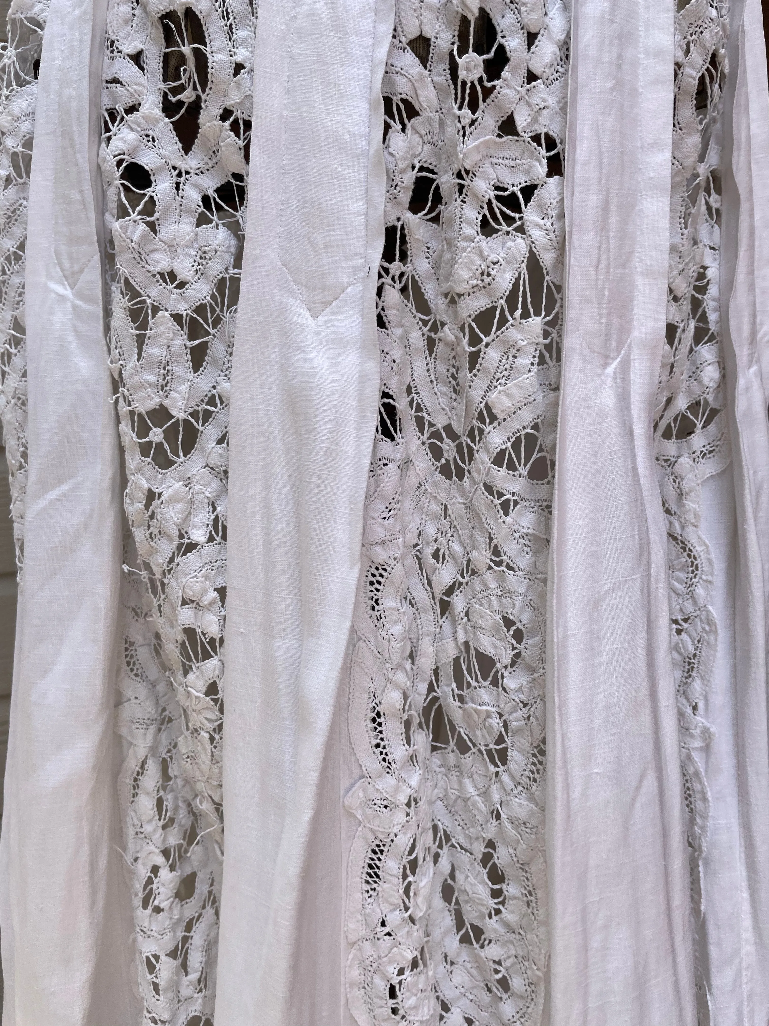 RESERVED Antique Linen & Battenburg Lace Skirt