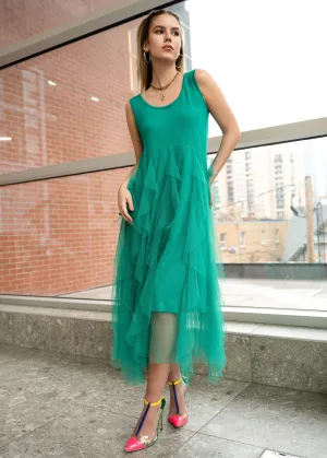Ruffle Tulle Slip Dress
