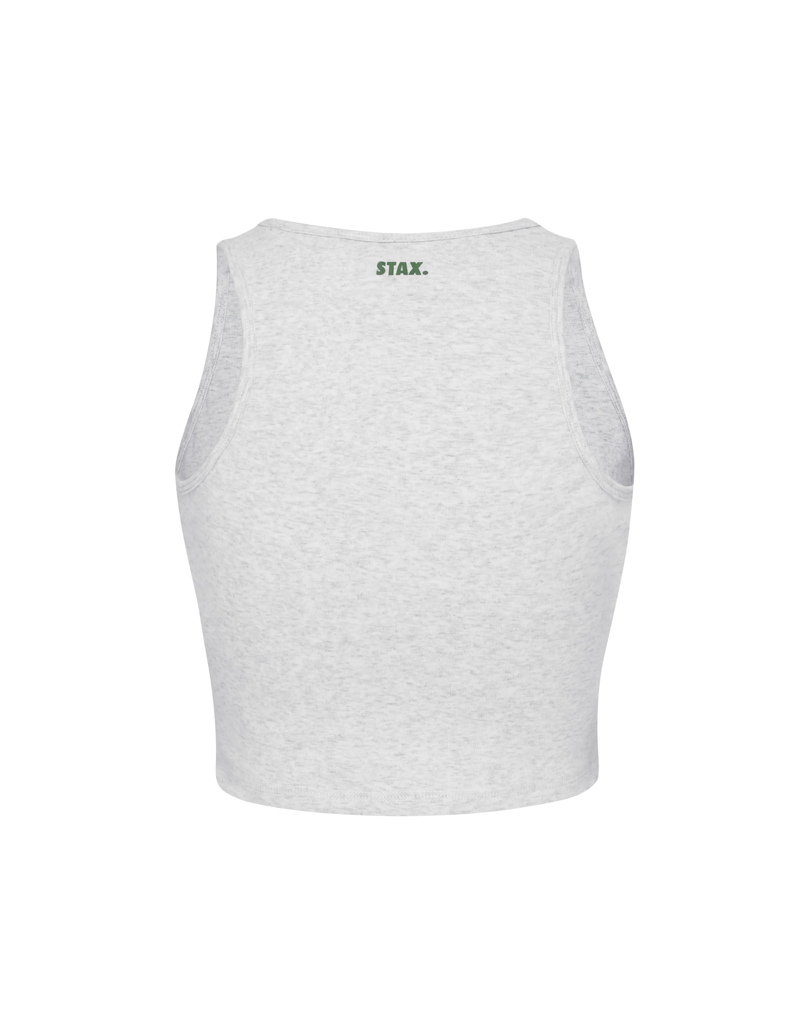 Run Club Cotton Cropped Tank - Grey Marle