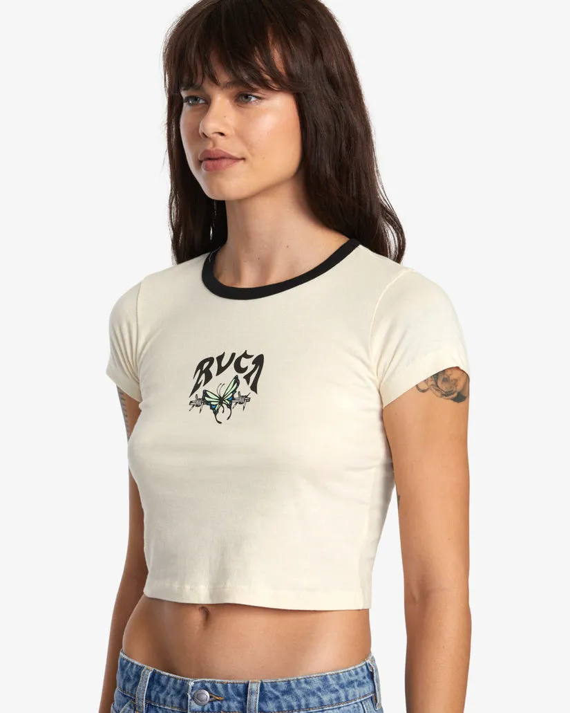 RVCA Womens Shrunken Ringer T-Shirt