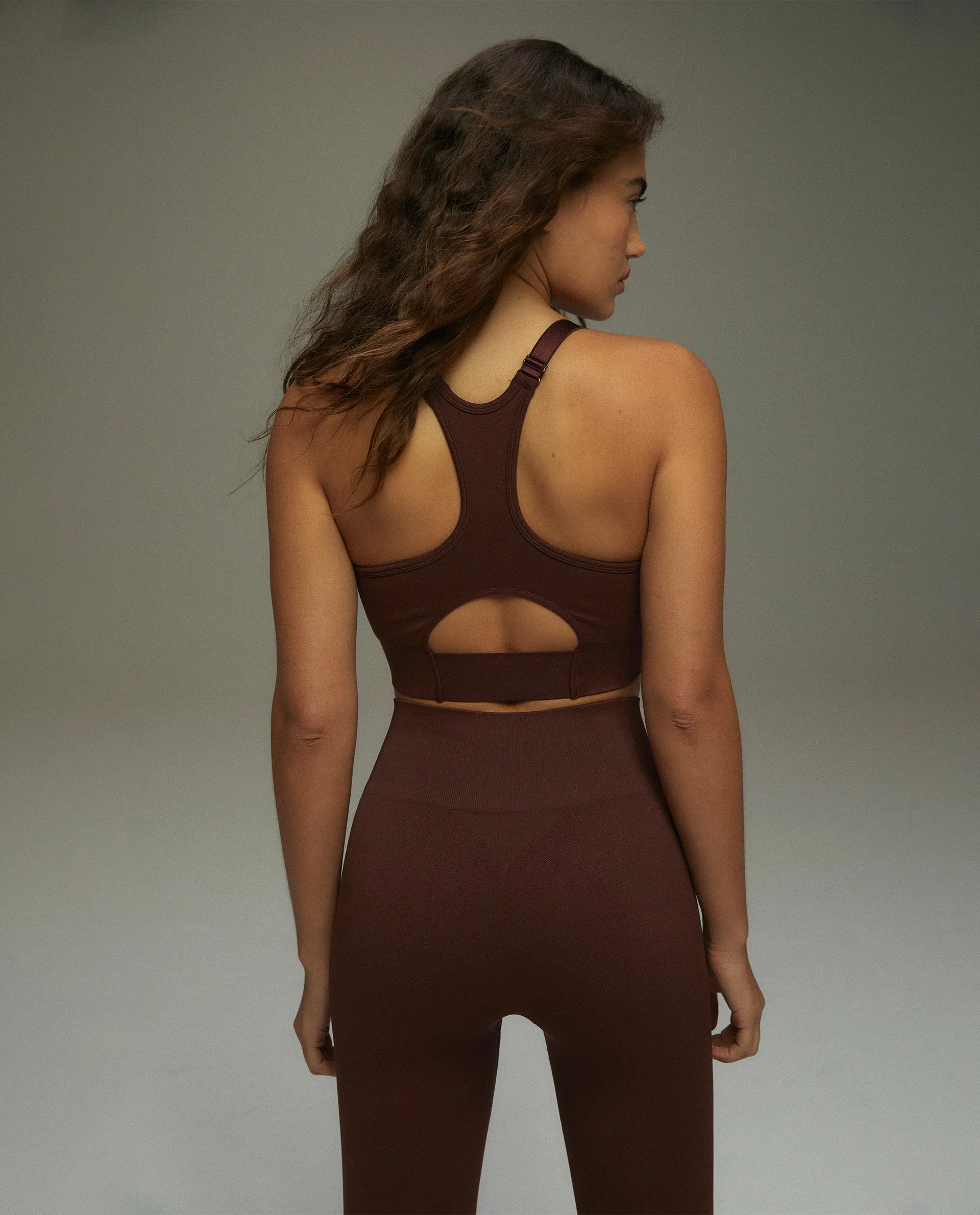 Seamless Racer Adjustable Bra - Burgundy