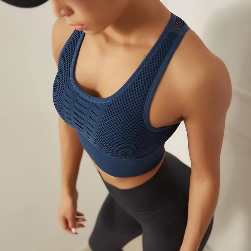 Seamless Sports Bra Top Fitness Women Racerback Running Crop