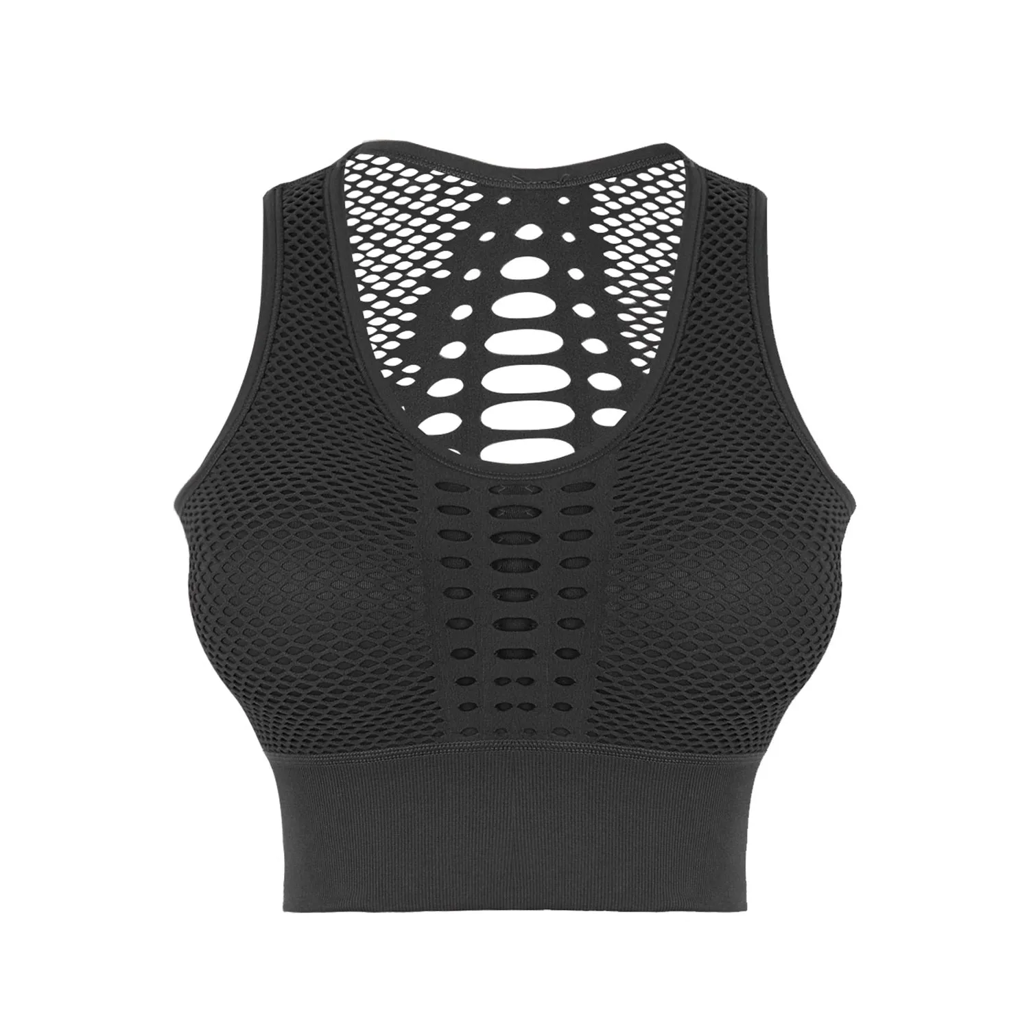 Seamless Sports Bra Top Fitness Women Racerback Running Crop
