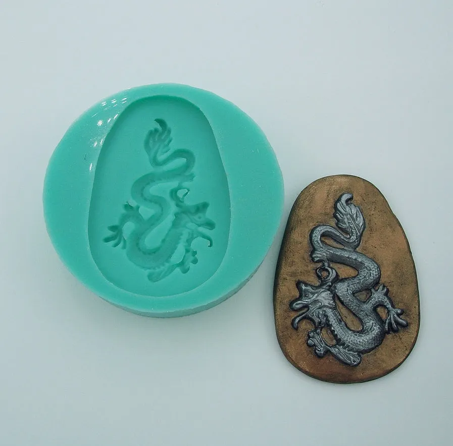 Silicon Mold Flexible  Dragon , Jewelry, Resin, Clay.