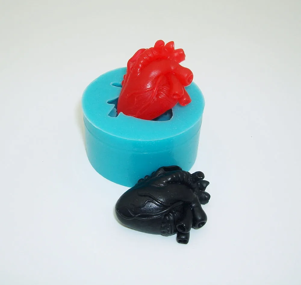 Silicone Mold Big Heart Jewelry Making Resin Polymer Clay.