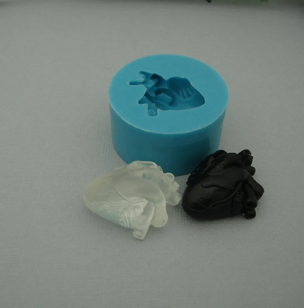 Silicone Mold Big Heart Jewelry Making Resin Polymer Clay.