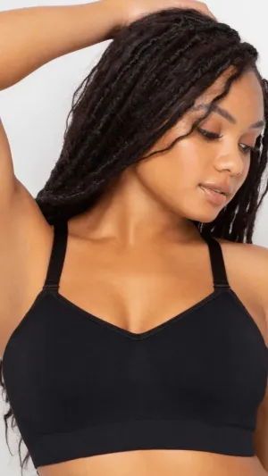 Smooth Seamless Comfort Wireless Bra- Black Hue