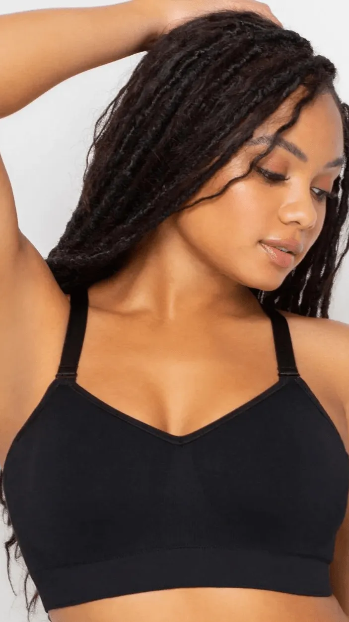 Smooth Seamless Comfort Wireless Bra- Black Hue