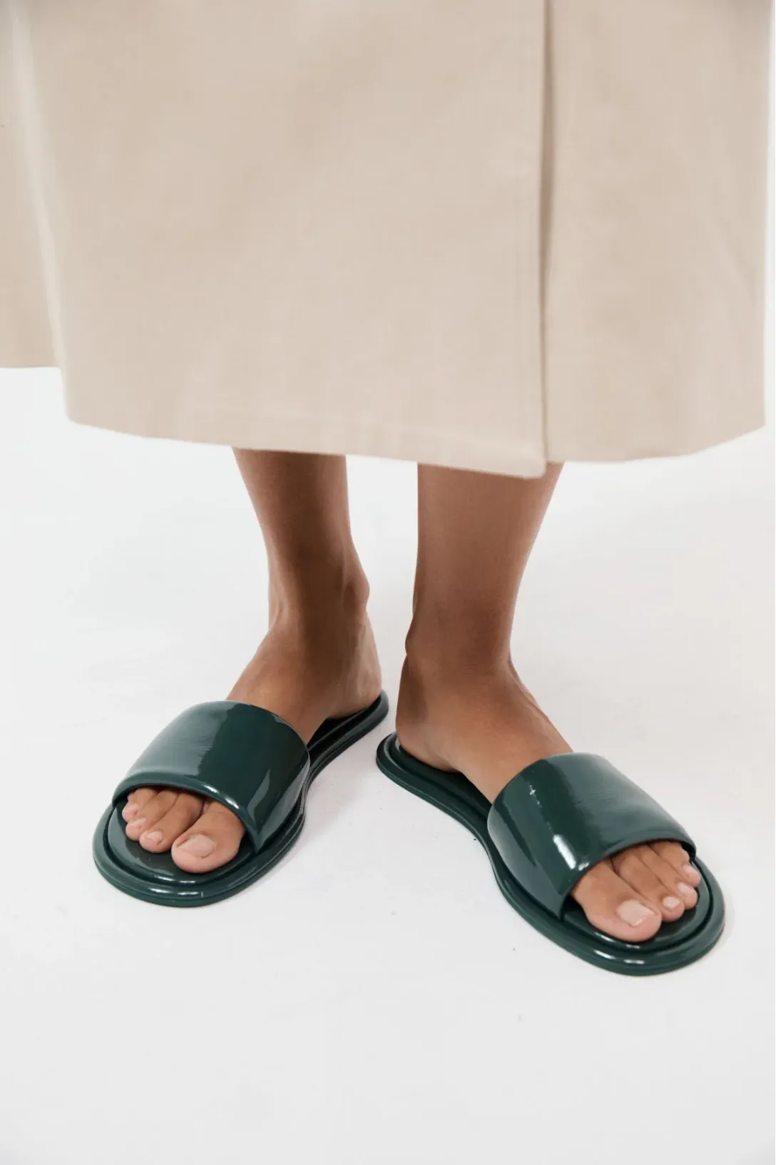 Soft Slipper | Patent Deep Green