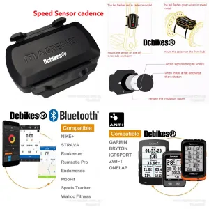 Speedometer Bluetooth 4.0 ANT  Speed And Cadence Ip66 Dual Speed Sensor For GARMIN iGPSPORT Bryton Etc