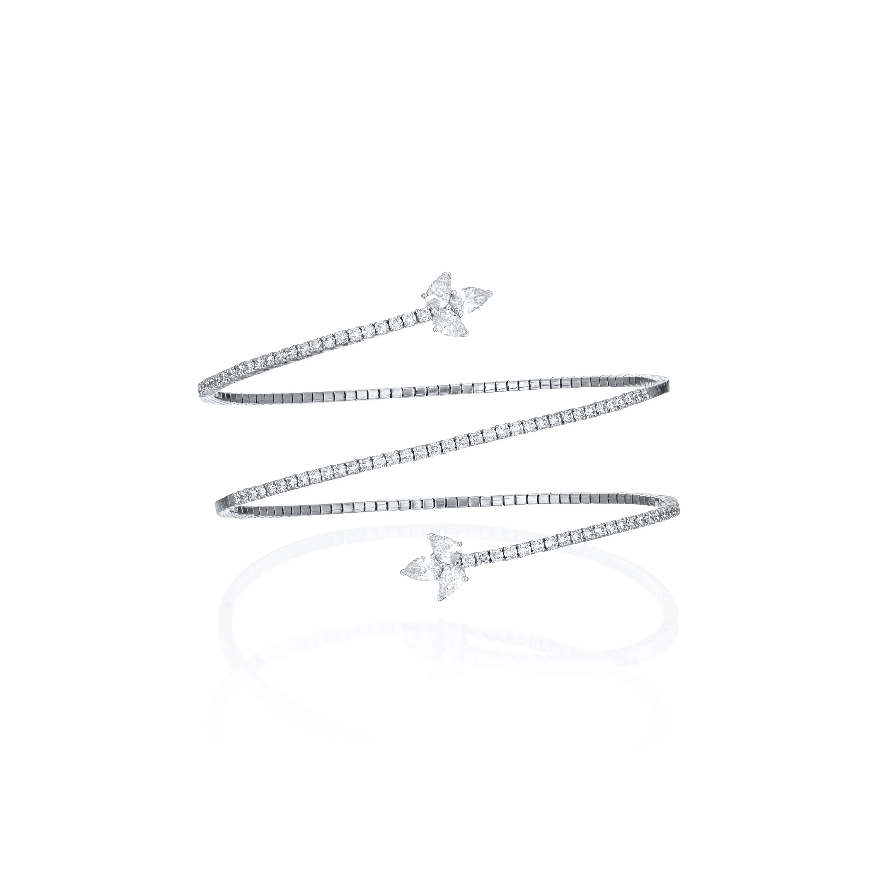 Spiral Diamond Flexible Bangle