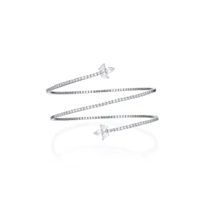 Spiral Diamond Flexible Bangle