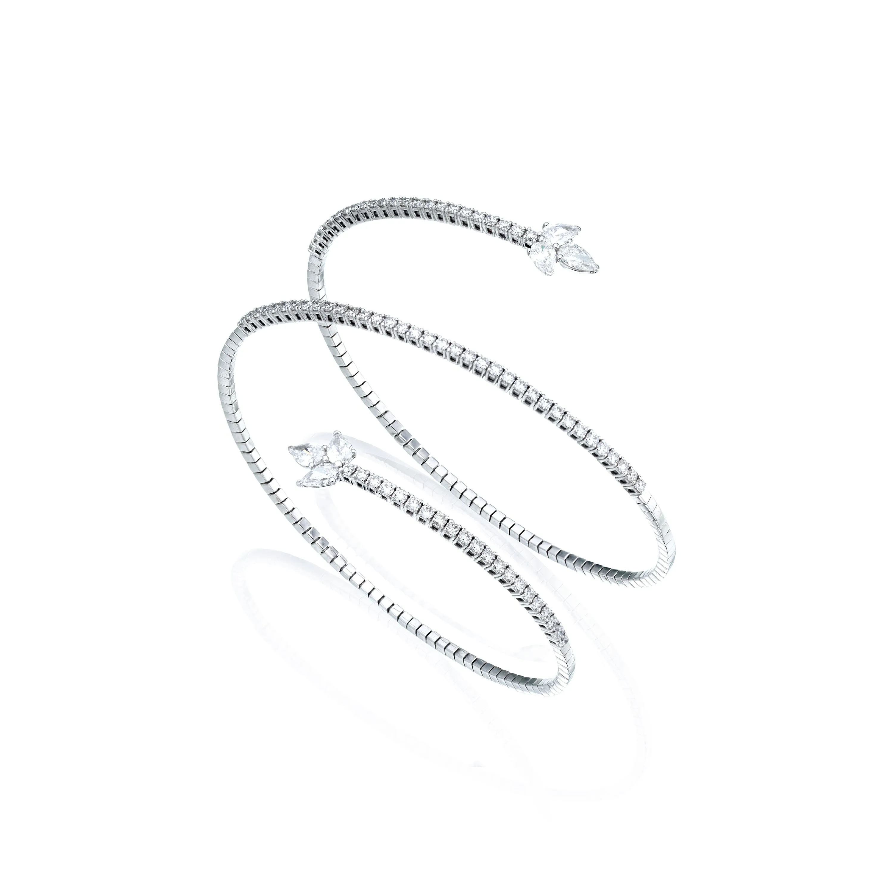 Spiral Diamond Flexible Bangle