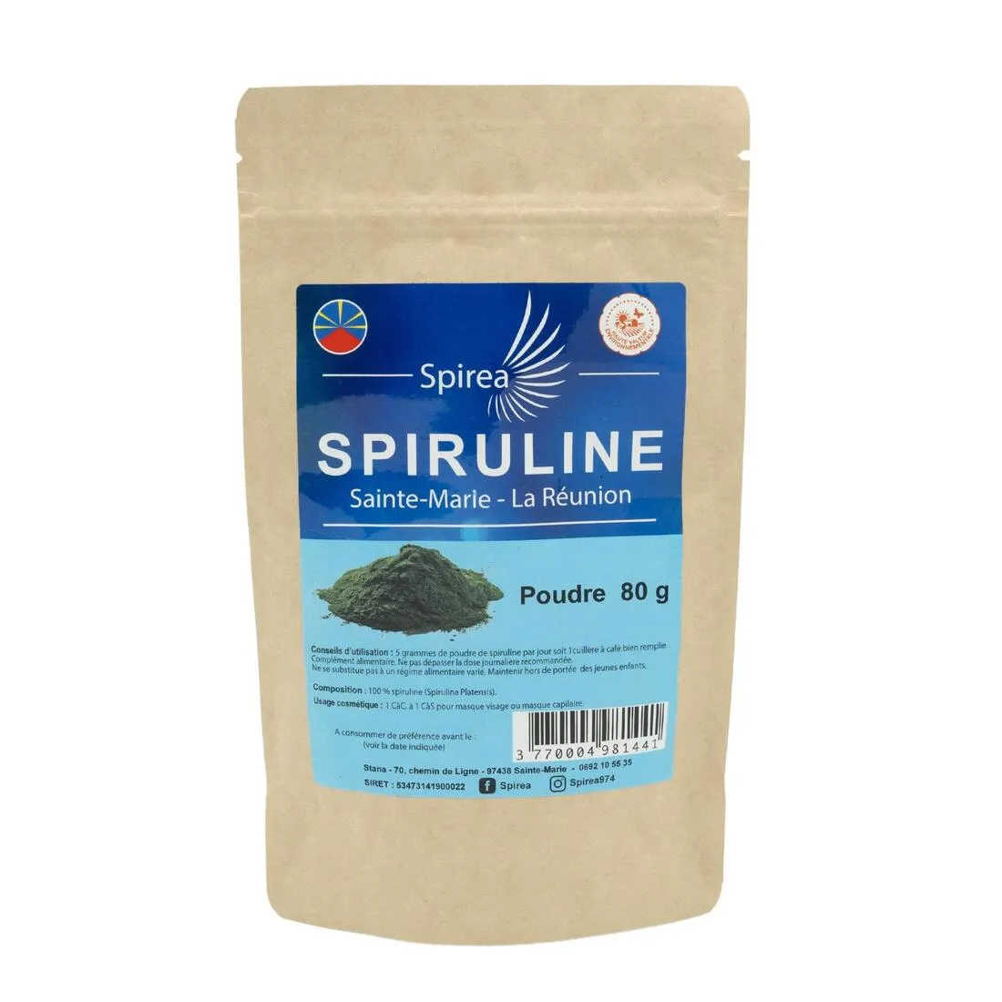SPIREA-Spiruline 100% Poudre - 80 gr