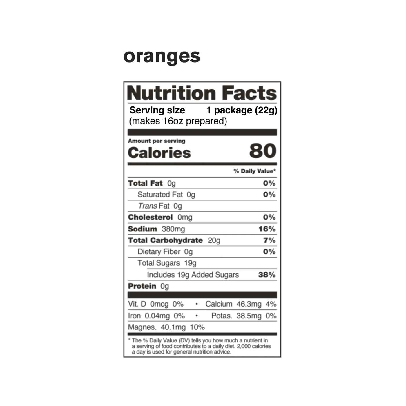 Sport Hydration Drink Mix, Oranges, Single Serving