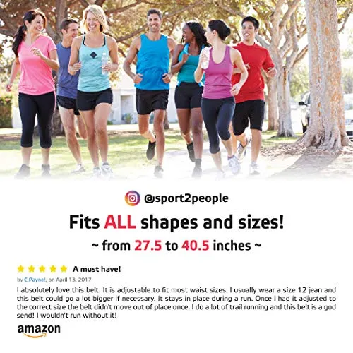 sport2people Running Belt USA Patented - Hands-Free Workout Fanny Pack - iPhone X 8 11 12 Pro Buddy Pouch for Runners -Ã‚ FreerunningÃ‚ Reflective Waist Pack Phone Holder - Fitness Gear Accessories