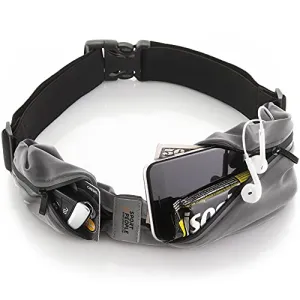 sport2people Running Belt USA Patented - Hands-Free Workout Fanny Pack - iPhone X 8 11 12 Pro Buddy Pouch for Runners -Ã‚ FreerunningÃ‚ Reflective Waist Pack Phone Holder - Fitness Gear Accessories