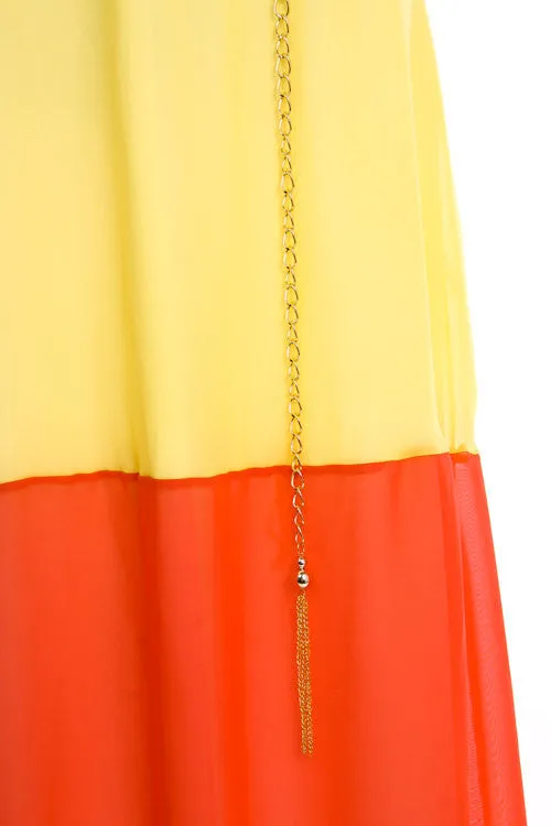 Strapless Colorblock Maxi Dress
