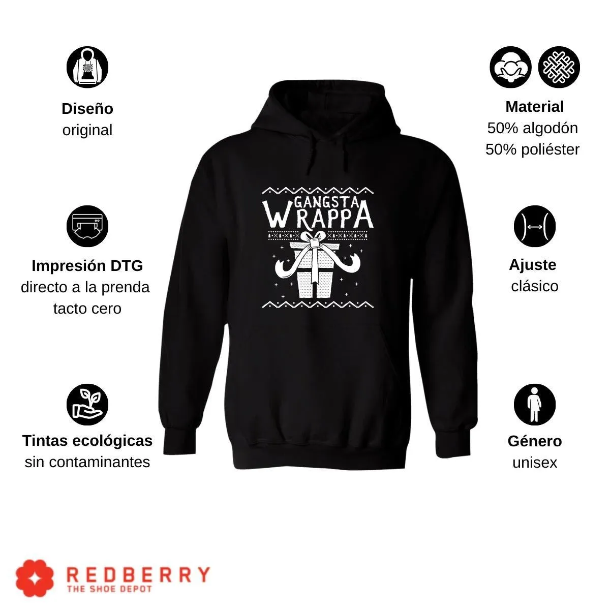 Sudadera Navideña Hombre Deportiva Hoodie 002