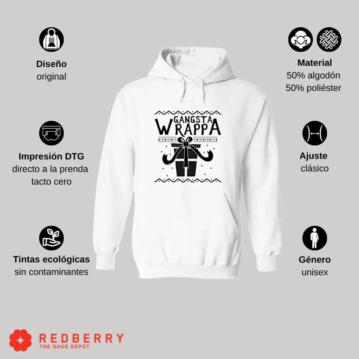 Sudadera Navideña Hombre Deportiva Hoodie 002