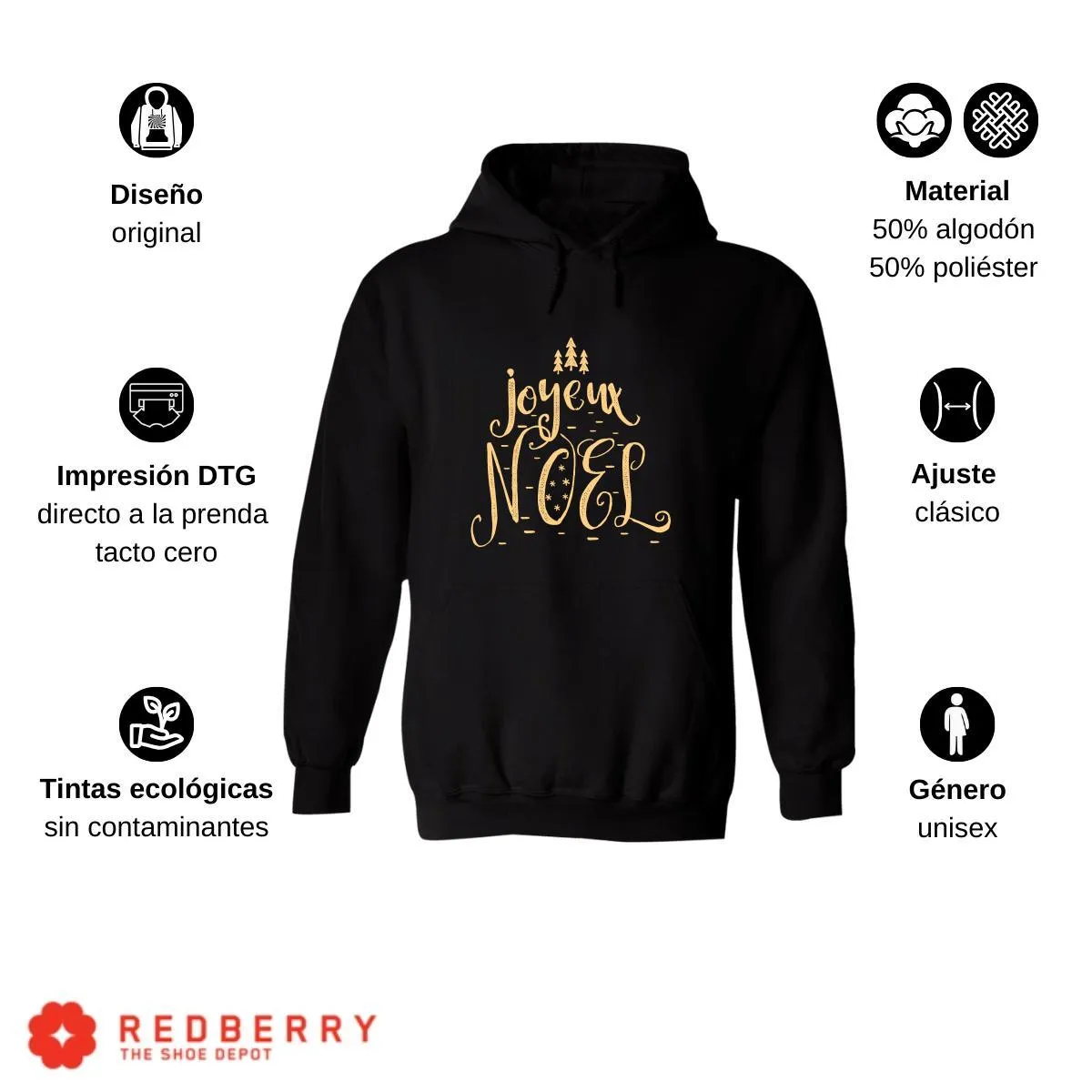 Sudadera Navideña Hombre Deportiva Hoodie 029