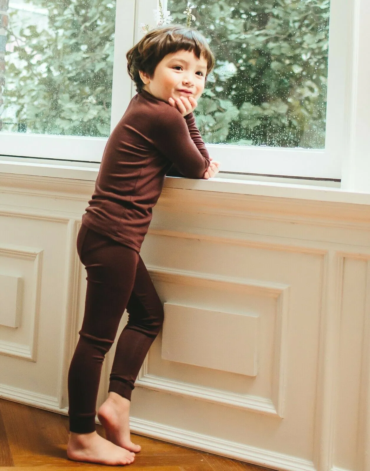 Super Luxury Soft Modal Dark Brown Girls & Boys Playwear