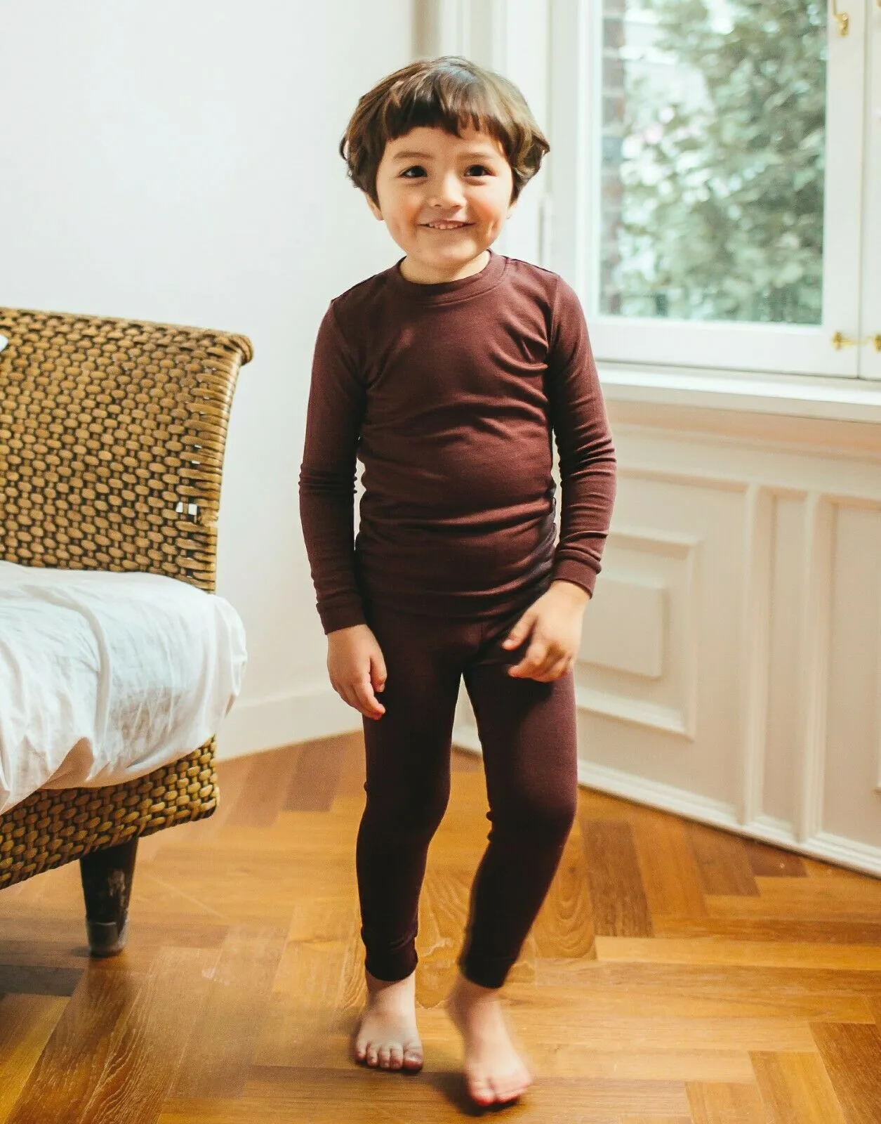 Super Luxury Soft Modal Dark Brown Girls & Boys Playwear