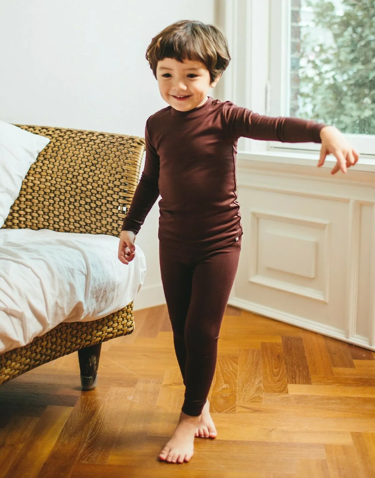 Super Luxury Soft Modal Dark Brown Girls & Boys Playwear