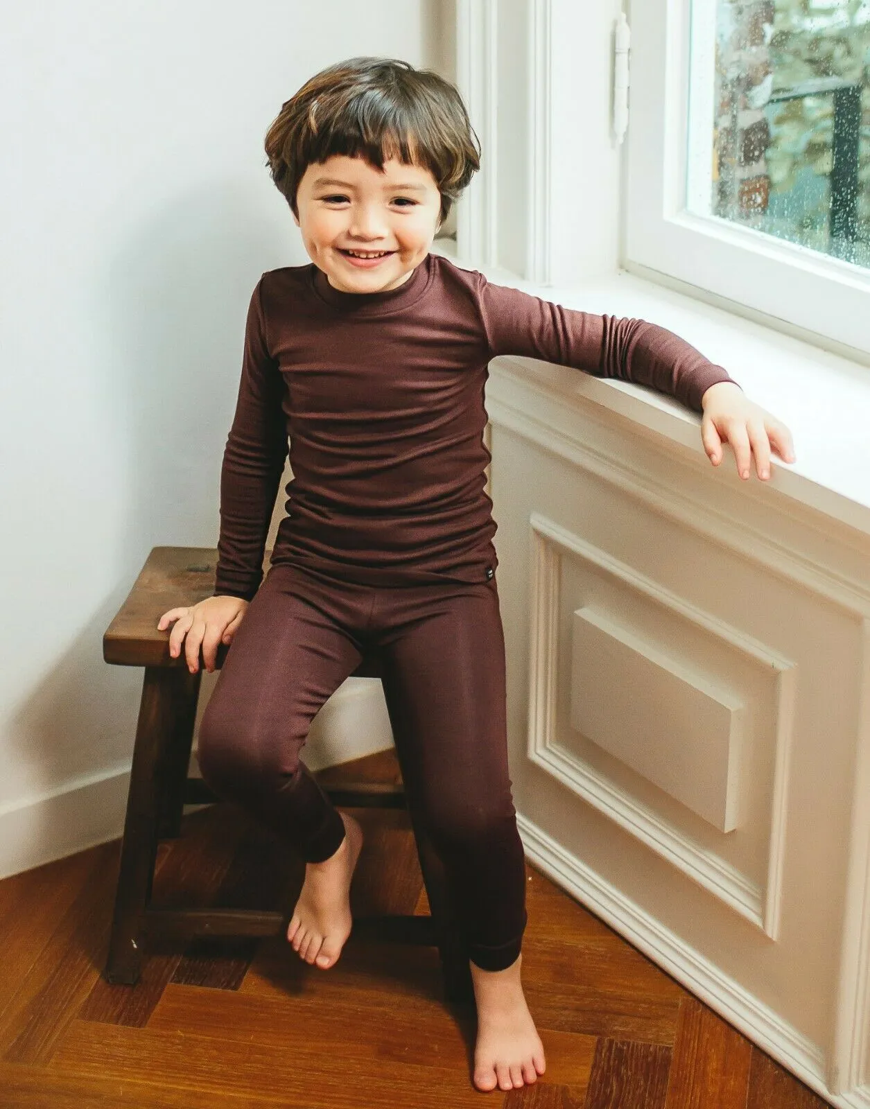 Super Luxury Soft Modal Dark Brown Girls & Boys Playwear