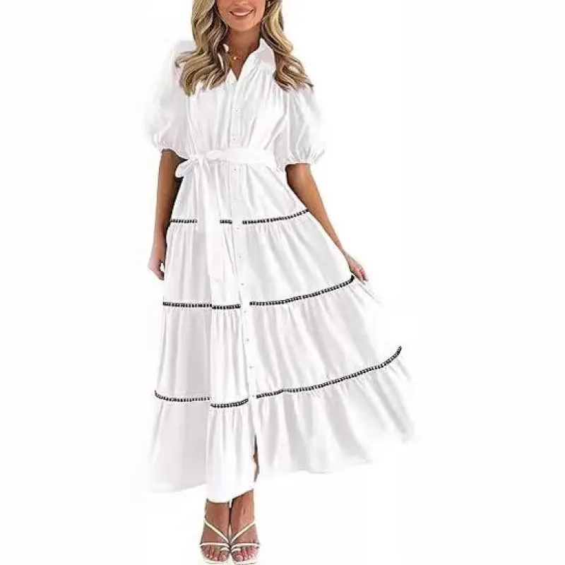 Suspender Printed Maxi V-Neck Dress