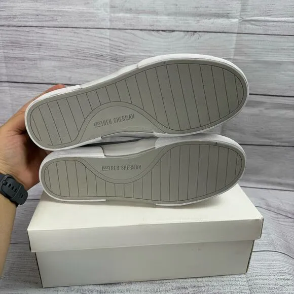 The Original Ben Sherman Gray Cotton Bradford Slip On Shoes Size 8