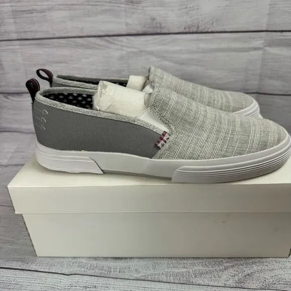 The Original Ben Sherman Gray Cotton Bradford Slip On Shoes Size 8