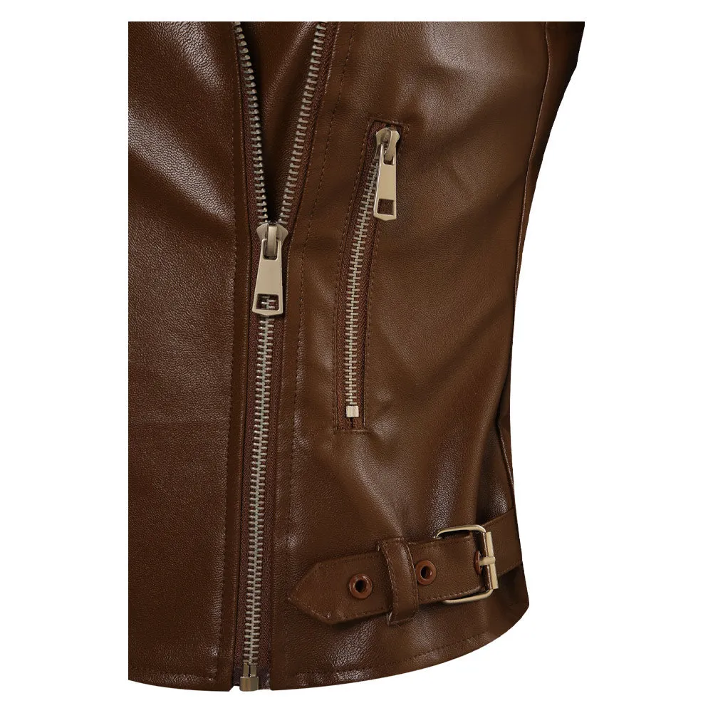 The Walking Dead: Dead City Maggie Greene Leather Vest Cosplay Costume Halloween Carnival Suit