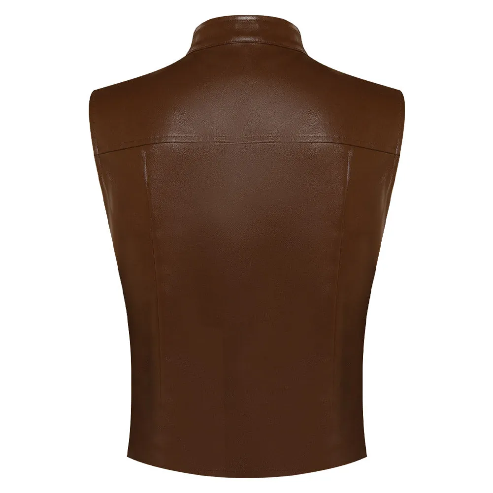 The Walking Dead: Dead City Maggie Greene Leather Vest Cosplay Costume Halloween Carnival Suit